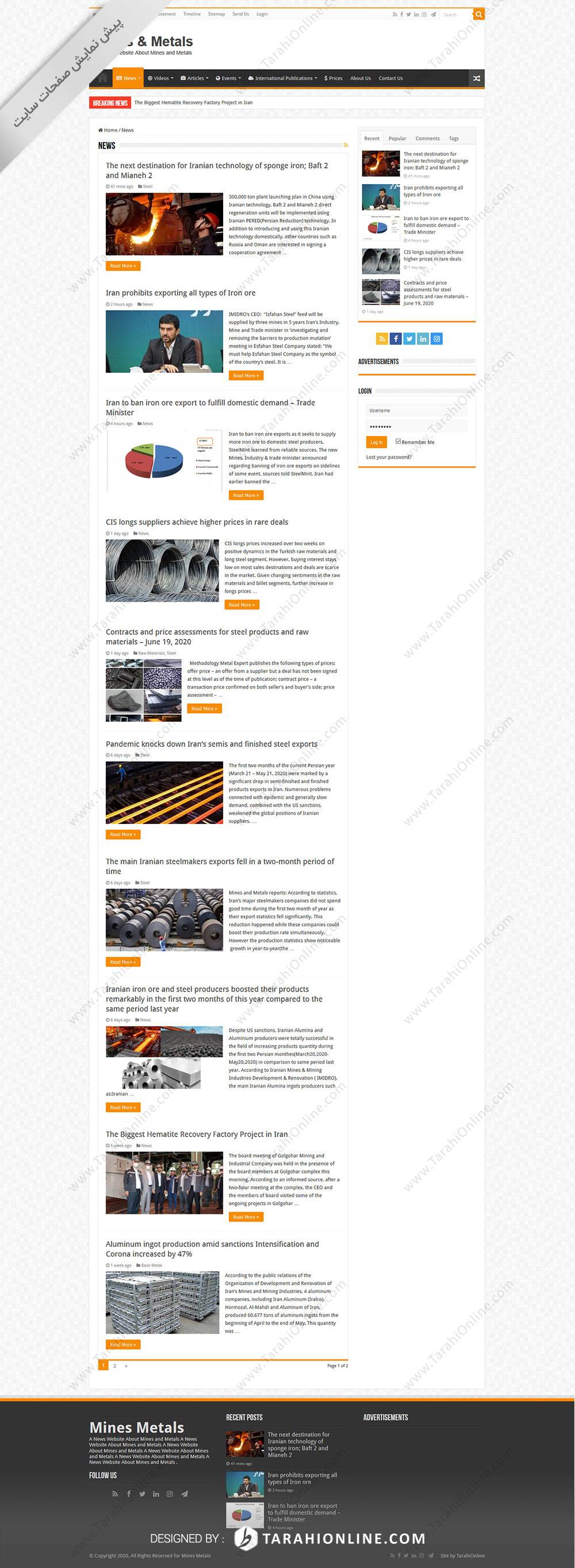 Web Design for Mines Metals - Image 3